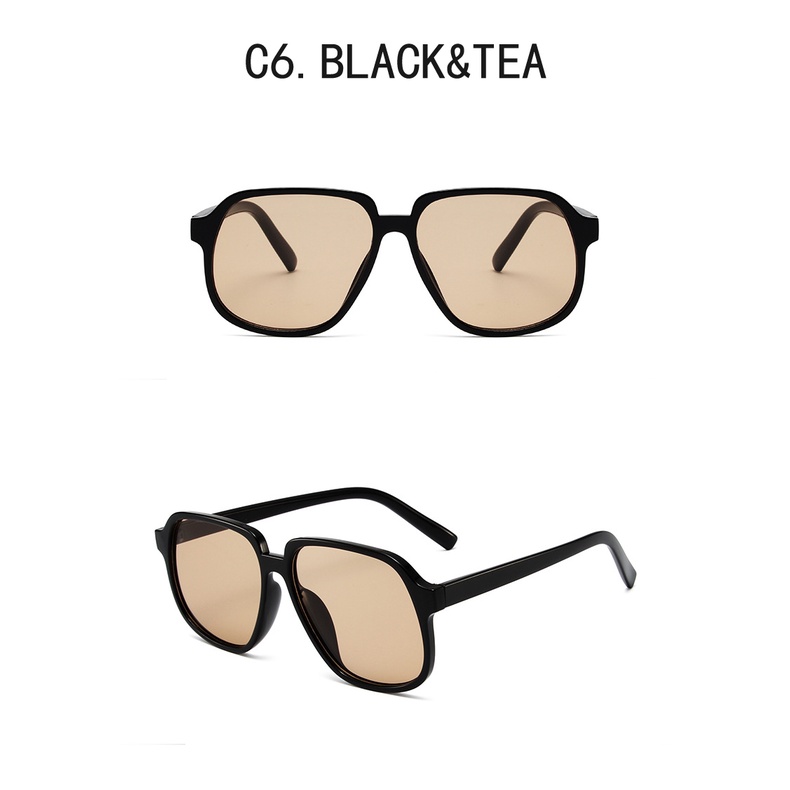 Kacamata Hitam Aviator Bingkai Besar Warna Hitam Gaya Retro Untuk Pria Dan Wanita