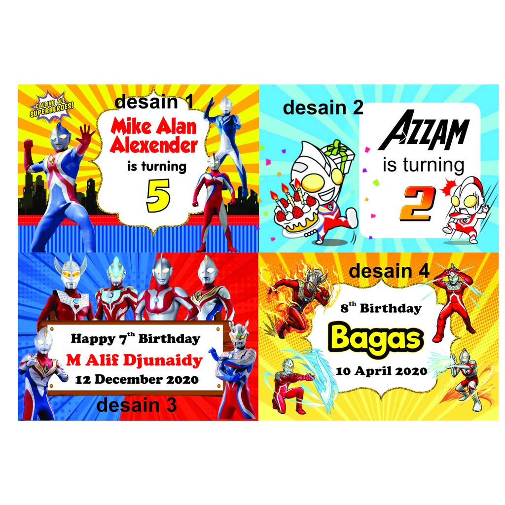 

Stiker label goodybag bento motif Ultraman