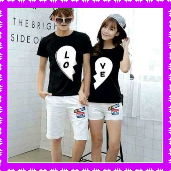 Baju couple Love / kaos couple / baju kapel
