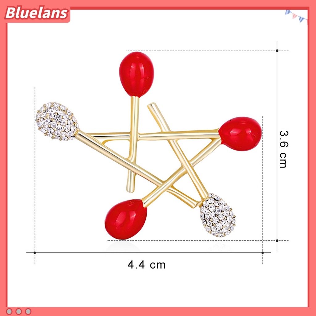 Bros Pin Bentuk Pentacle Geometris Aksen Berlian Imitasi Untuk Aksesoris Pakaian Tas