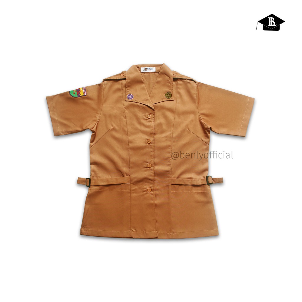 BENLY Baju Pramuka SMA Perempuan Lengan Pendek / Seragam Pramuka SMA