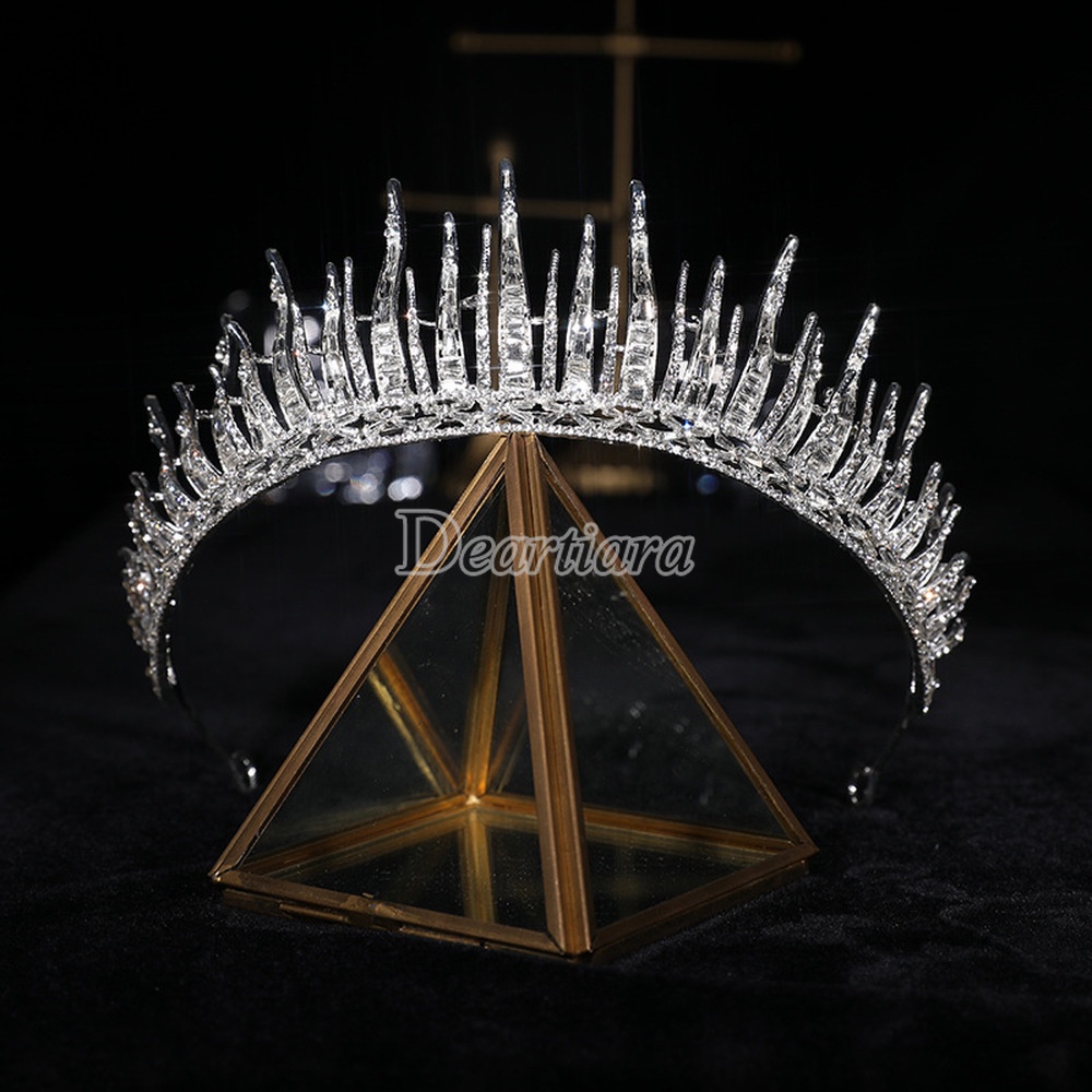 Bridal Hair Accessories Retro Queen Crown Alloy Rhinestone Crown Tiara