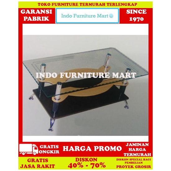 Meja Tamu Minimalis Coffee Table Kaca Dagaho Coffe Table Mt A19