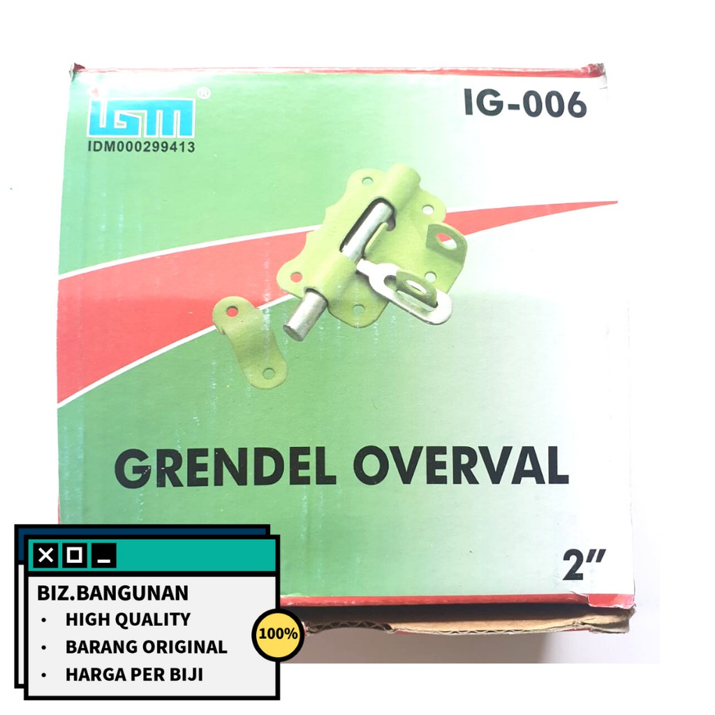 GRENDEL OVERVAL IGM 3&quot; TEBAL - OVERPAL SELOT PINTU TEMPAT GEMBOK