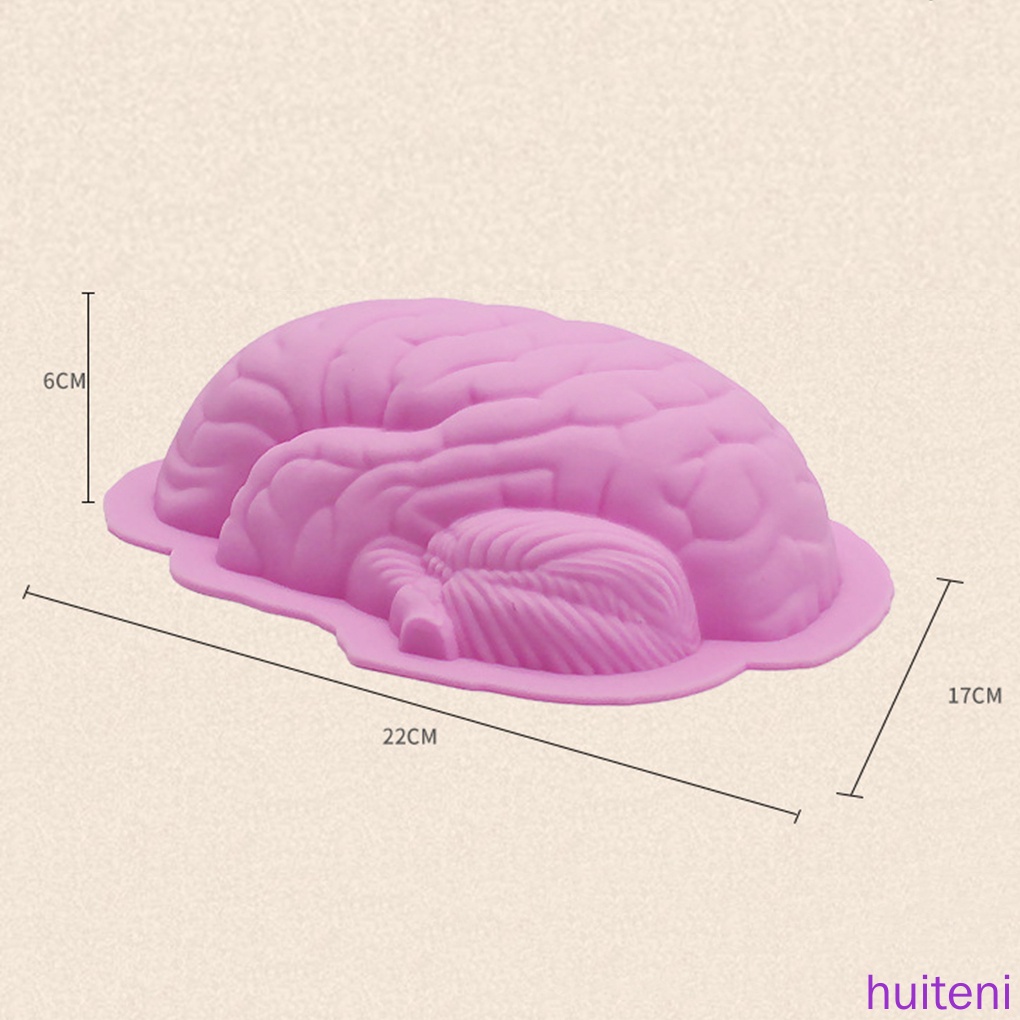 Cetakan Kue Bentuk Otak Manusia Bahan Silikon Untuk Halloween