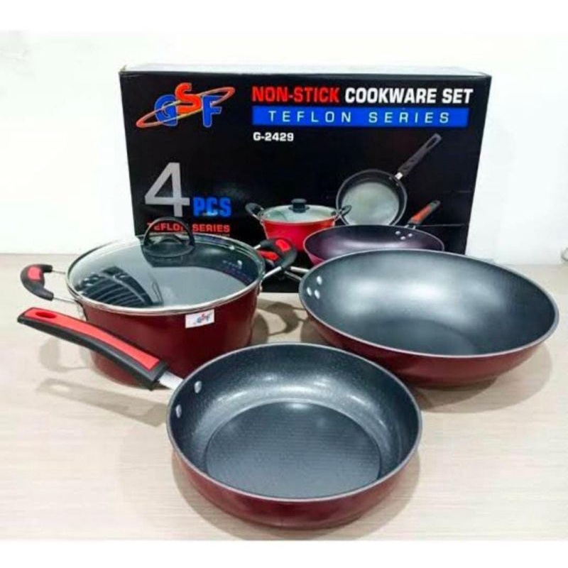 Perabot Rumah Tangga Perlengkapan Dapur Alat Masak Panci Set GSF 4 pcs