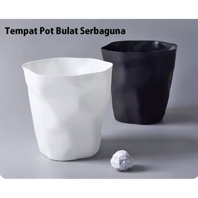 Tempat Pensil Meja Bulat Mini Pot Bunga Keranjang Sampah Gaya Nordic Serbaguna ZM010