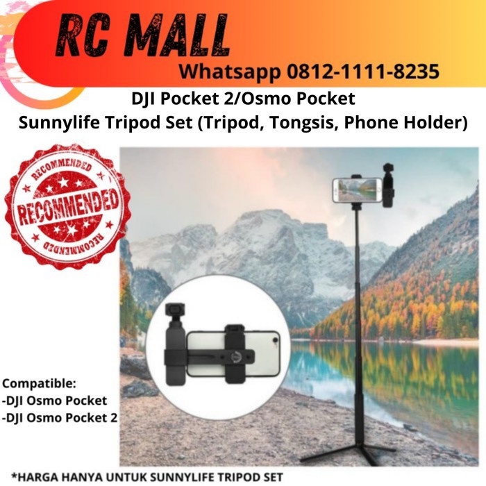 Diskon DJI Osmo Pocket 2 Tripod Phone Holder Extension Rod Stick Set Tongsis Murah