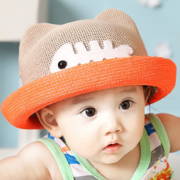 Baby's Floppy Hat White Fish / Topi Floppy Anak / Topi Bayi