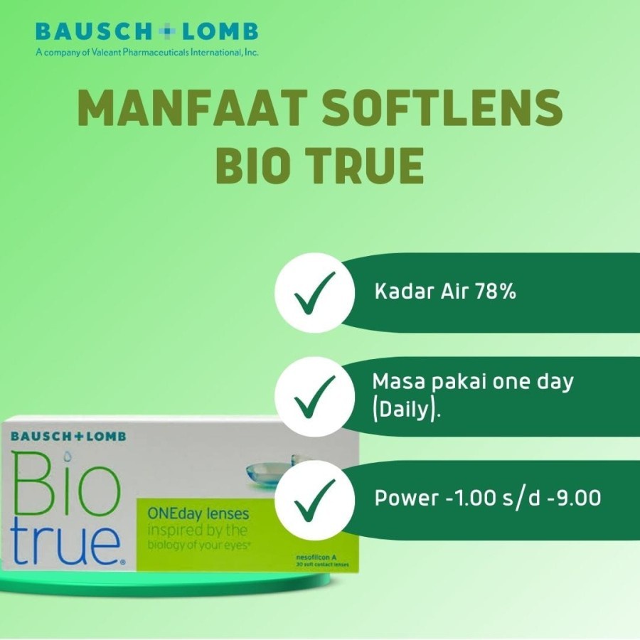 Softlens Bio True Bening Harian Bausch and Lomb Kadar Air Tinggi