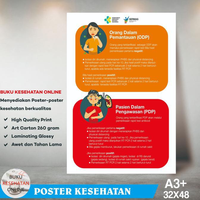 

Poster Kesehatan ODP dan PDP - LAMINATING GLOSSY EKSLUSIF