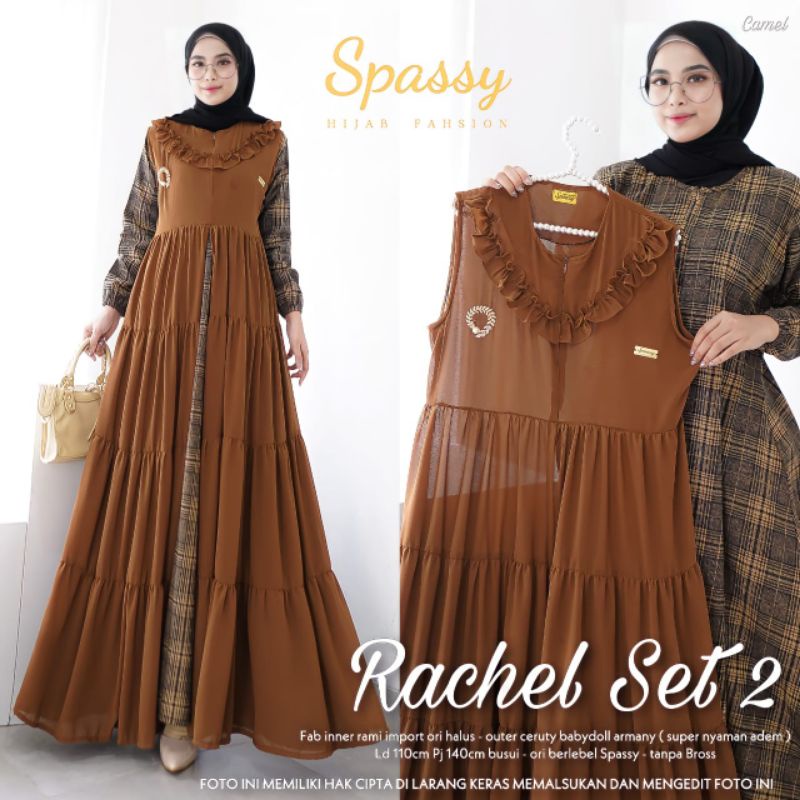 SORAYA SET 4 RACHEL SET 2 BY SPASSY ORIGINAL - GAMIS WANITA MUSLIM PREMIUM TERBARU, READY STOK, SIAP