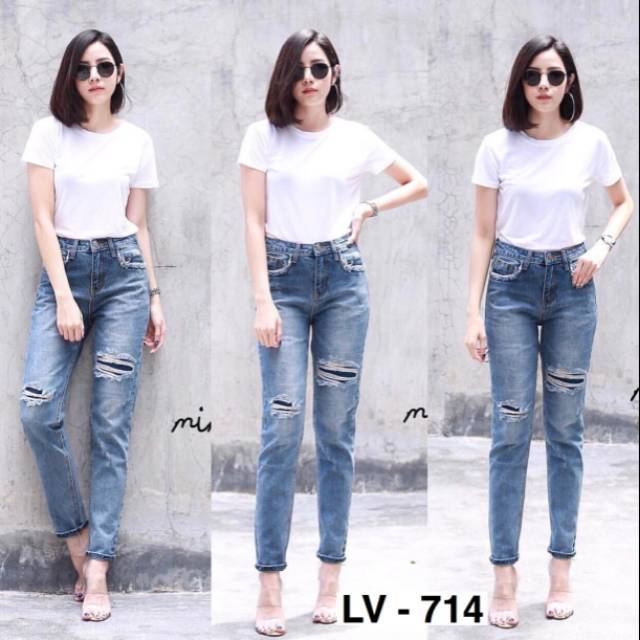 FWR - Celana Boyfriend ripped furing jeans 714