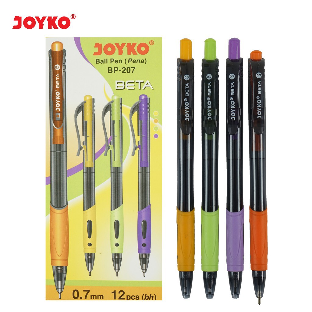 

[ LUSINAN ] Ball Pen Pulpen Pena Joyko BP-207 Beta 0.7 mm 1 Box 12 Pcs