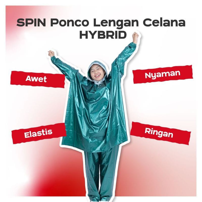 Jas Hujan Ponco Lengan Celana Spin Hunter Jas Hujan Jumbo Ponco Celana Jas Ujan Setelan Ponco Besar Jas Hujan Ponco Celana Pria Wanita Jas Hujan Terlaris Jas Hujan Ponco Celana XXXL Jas Hujan Ponco Celana HYBRID