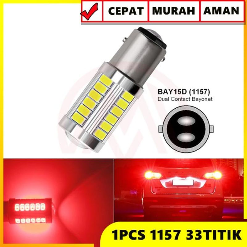 sale lampu stop bayonet lampu led rem 33mata lensa motor mobil