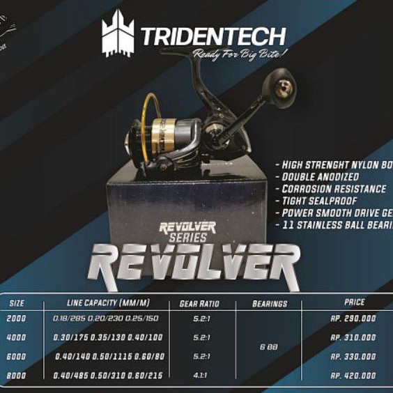 Reel Tridentech REVOLVER 2000/4000/6000 saltwater resistance