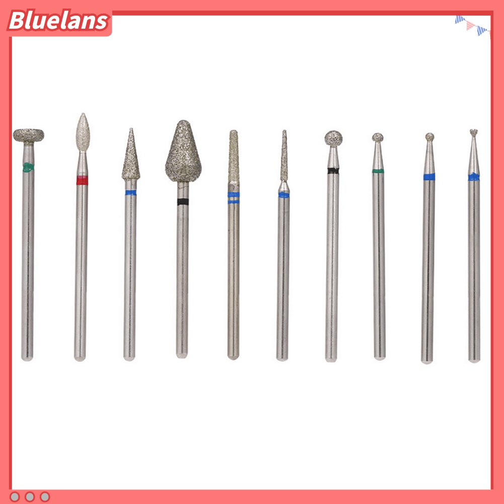 (In Stock) Kacamata Hitam Lensa Warna Warni ♡10pcs Mata Bor Pengikir Kuku Untuk Manicure / Pedicure