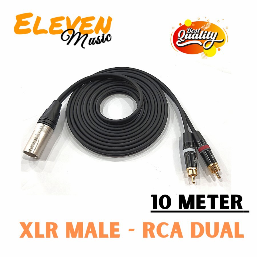kabel audio xlr male to dual rca @10meter