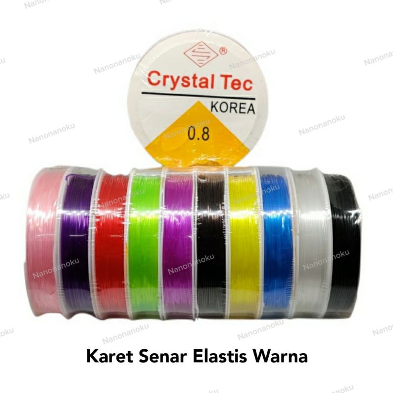 [Per Slop] Senar Karet Elastis WARNA WARNI 0,8 Benang Karet/Elastik Crystal