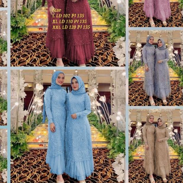 ✼ Maxi Geraldine / Maxi Aldine / Gamis Brukat / Gaun Pesta / Gaun Undangan / Fashion Muslim ➨