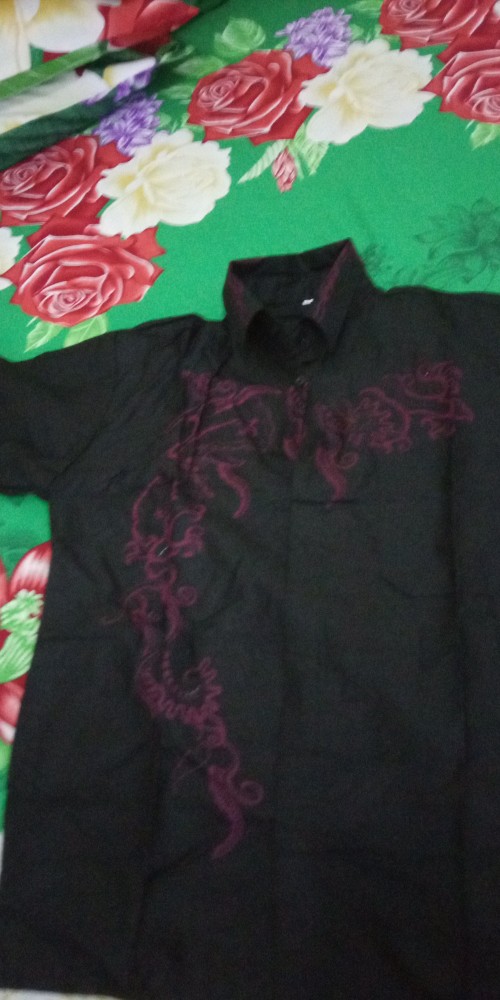 Baju Batik Ukiran Merah,kemeja Fashion