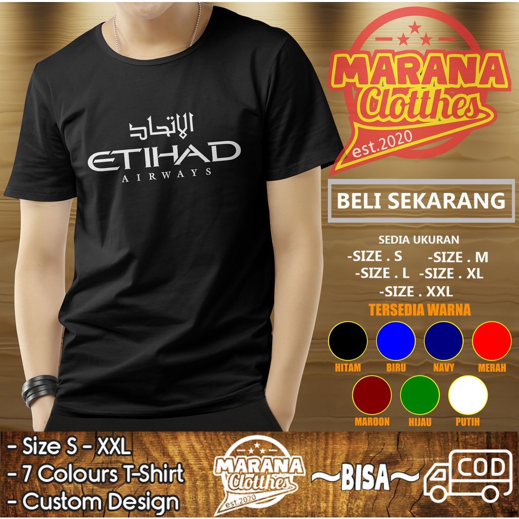Kaos Baju Etihad Airways Kaos Perusahaan Penerbangan