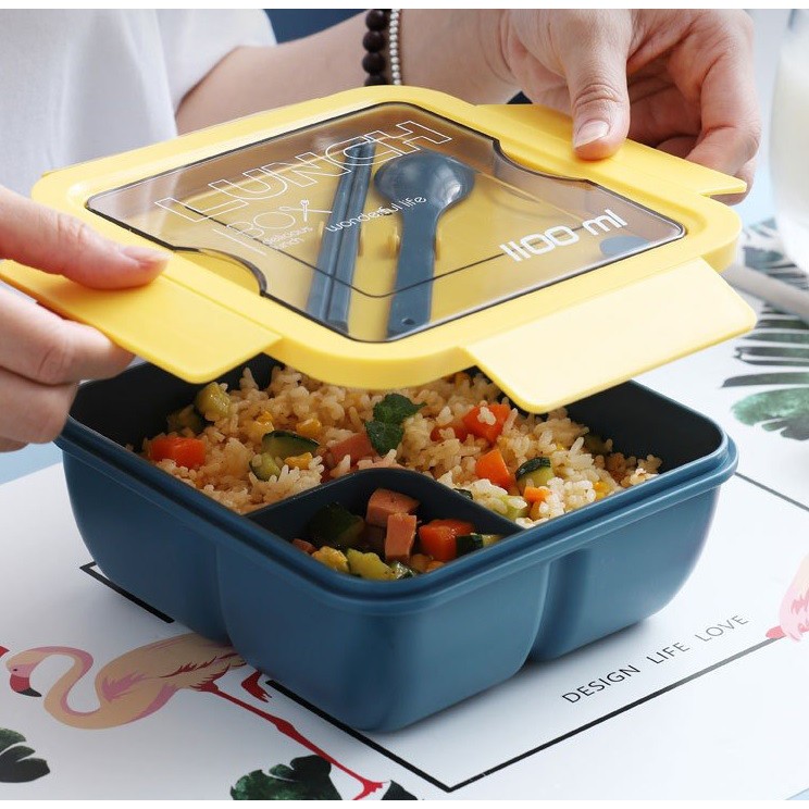 Kotak Makan Lunchbox Set BPA Free Sendok Sumpit Insulasi Panas -LBS001