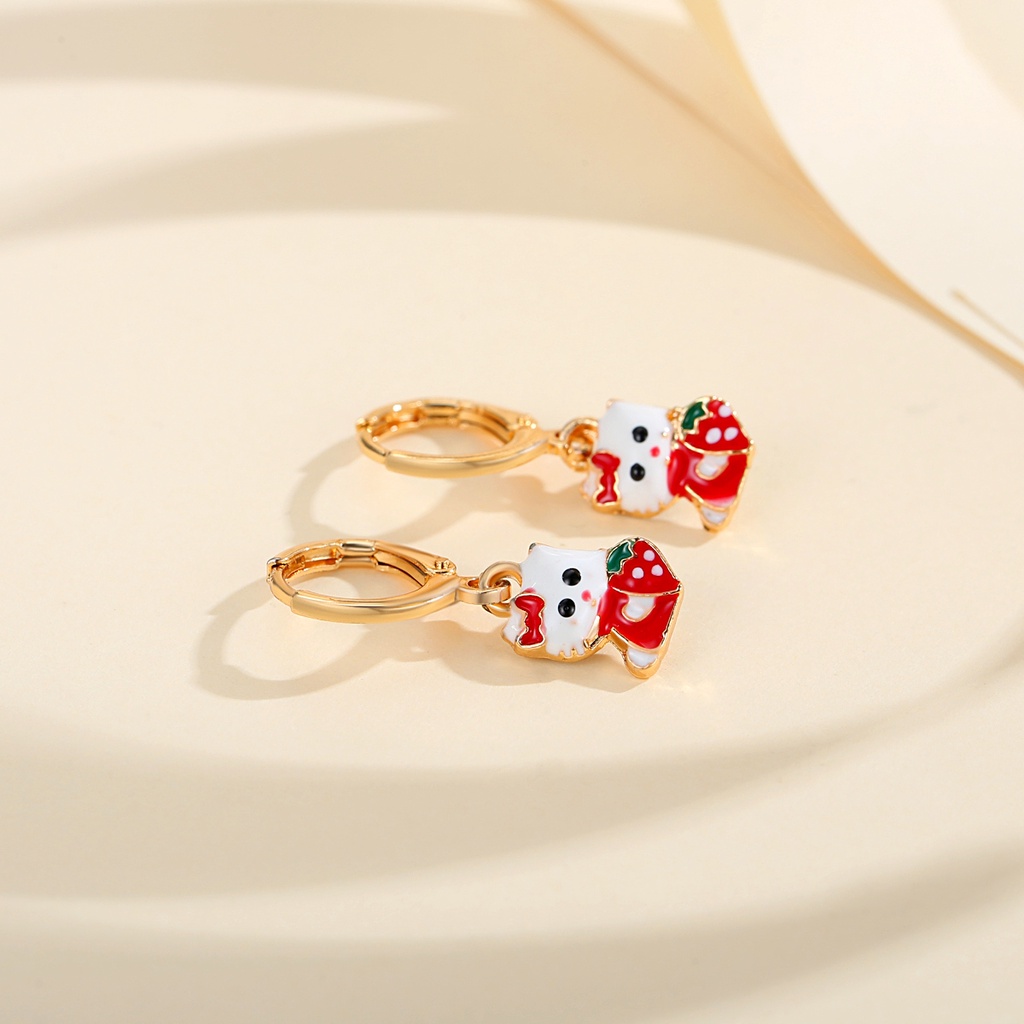 Y701【Barang spot】Anting Anak-anak Stroberi Hello Kitty Lucu Fashion Import Kualitas Premium Anti Karat  Anting Anak Hello Kitty