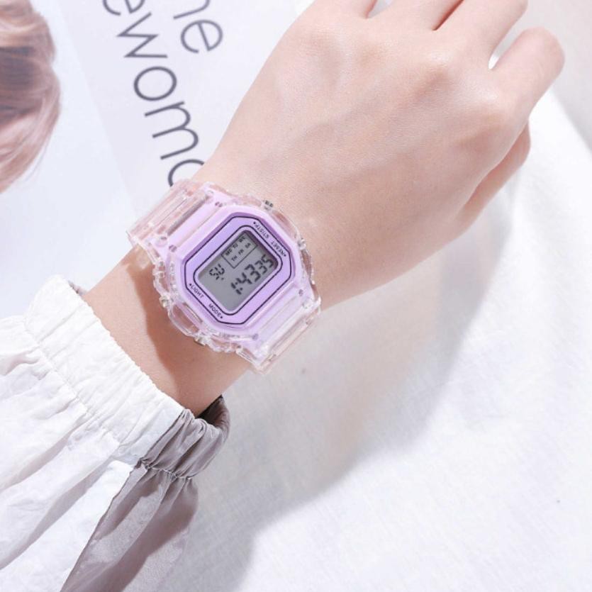 Jam Tangan Wanita Digital Strap Rubber Bunga Daisy Korea Style Fashion