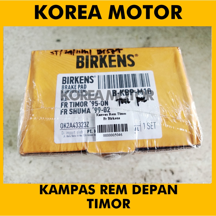 Kampas rem Timor depan kanvas rem Timor
