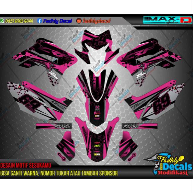 Decal CRF pink hitam