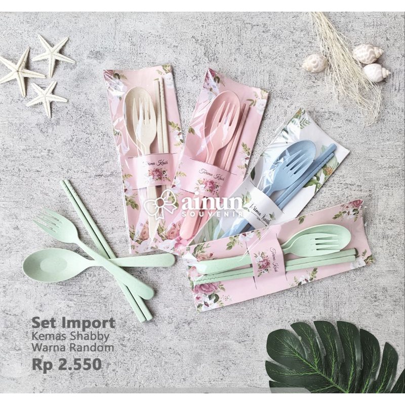 souvenir sendok garpu sumpit import alas shabby/ souvenir pontianak/ souvenir pernikahan Pontianak/ 