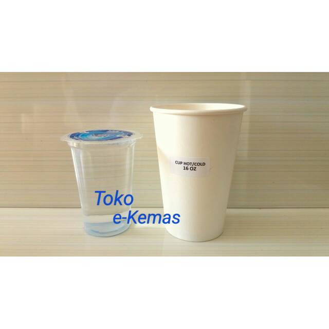 Papercup Paper Cup Gelas Kertas 16 Oz Polos