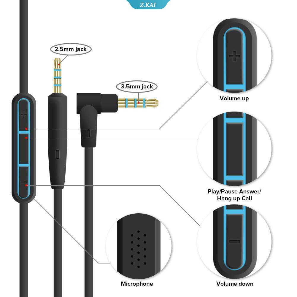 Kabel Audio Pengganti Dengan Mikrofon Untuk BOSE QC25 QC15 QC35