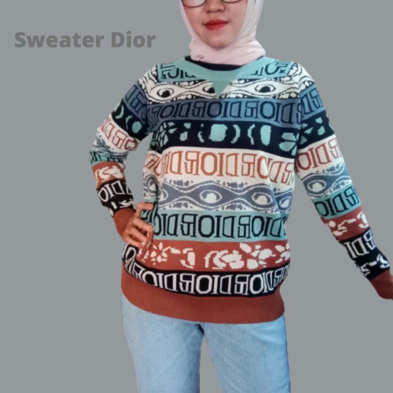 (PREMIUM)SWEATER RAJUT DIOR IMPORT/SWETER OVERSIZE WANITA