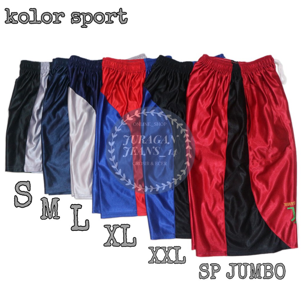 Celana kolor pendek sport S M L XL XXL JUMBO SUPER JUMBO Celana kolor pendek sport S M L XL XXL JUMBO SUPER JUMBO