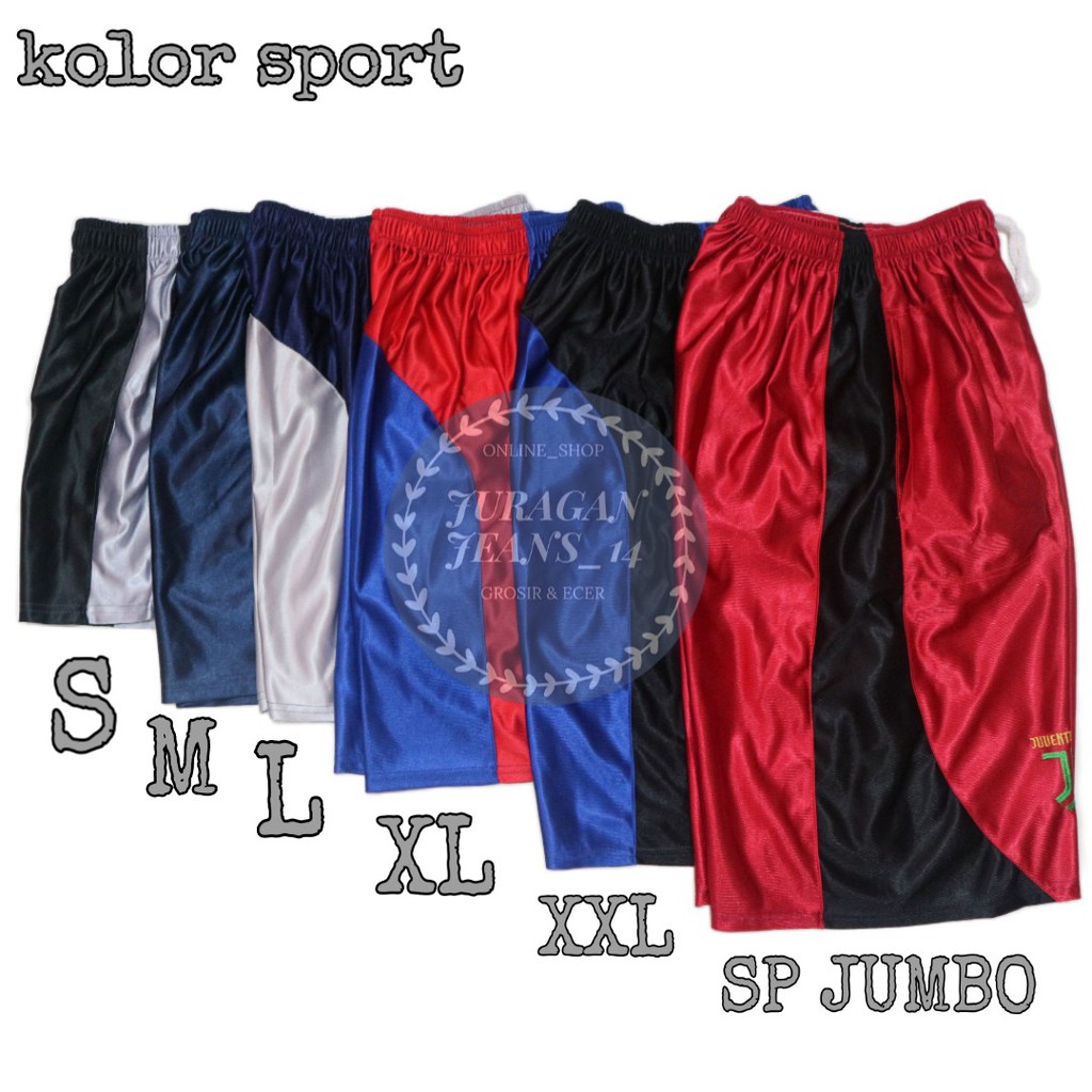  Celana  kolor  pendek sport S  M L XL XXL JUMBO SUPER JUMBO 