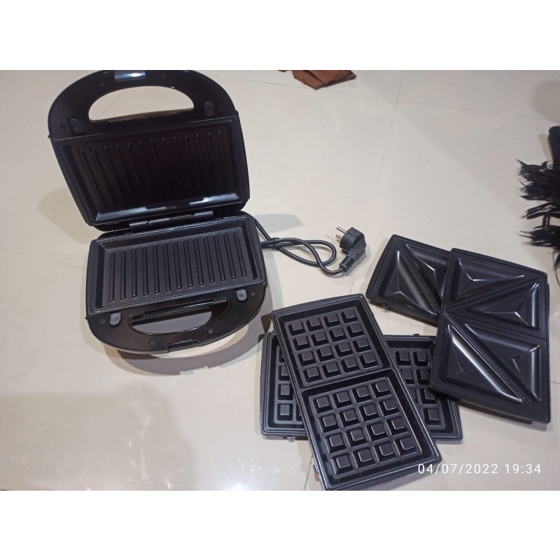 Sonifer 3 in 1 Waffle Maker &amp; Sandwich Maker Electric FREE BUKU RESEP