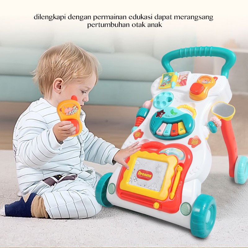 mainan bayi dorong baby push walker dengan botol pemberat &amp; mainan anak bahan aman dan kuat