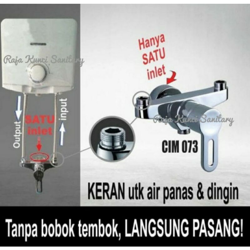 Kran Bathup Cello Tanpa Bobok CIM 073/Kran Mixer/Kran Gantung/Panas Dingin/Instan CELLO CIM 073