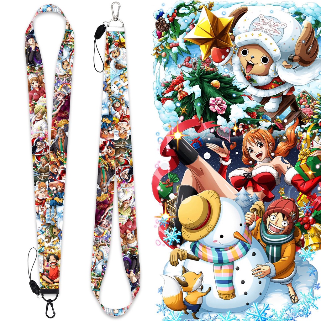 Tali lanyard Motif Anime one Piece Luffy Sauron Untuk Gantungan Kuncihandphonekartu Natal