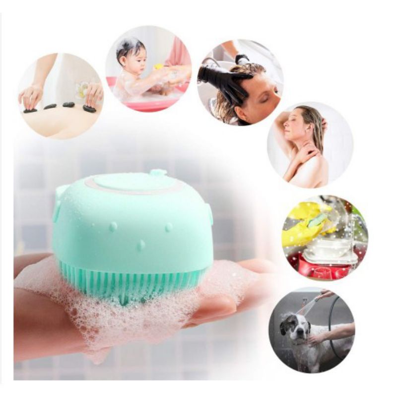 Sikat Badan Silikon Lembut Sikat Mandi Sikat Kepala Spons Sillicon Shower Brush Silicone