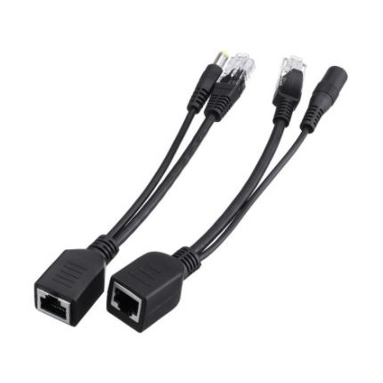 POE SPLITTER INJECTOR ADAPTER CABLE 1 SET FOR IP CAM CCTV - KABEL POE RJ45 LAN DC 5.5X2.1MM