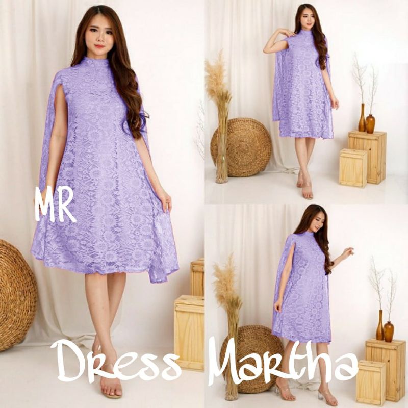 DRESS FASHION MARTHA, BRUKAT FURING, DRESS MAXY, 3 UKURAN, MR