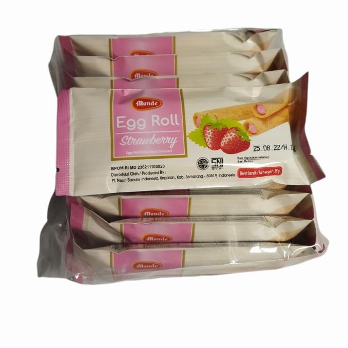 

=+=+=+] Monde Egg Roll Strawberry isi 10 bungkus