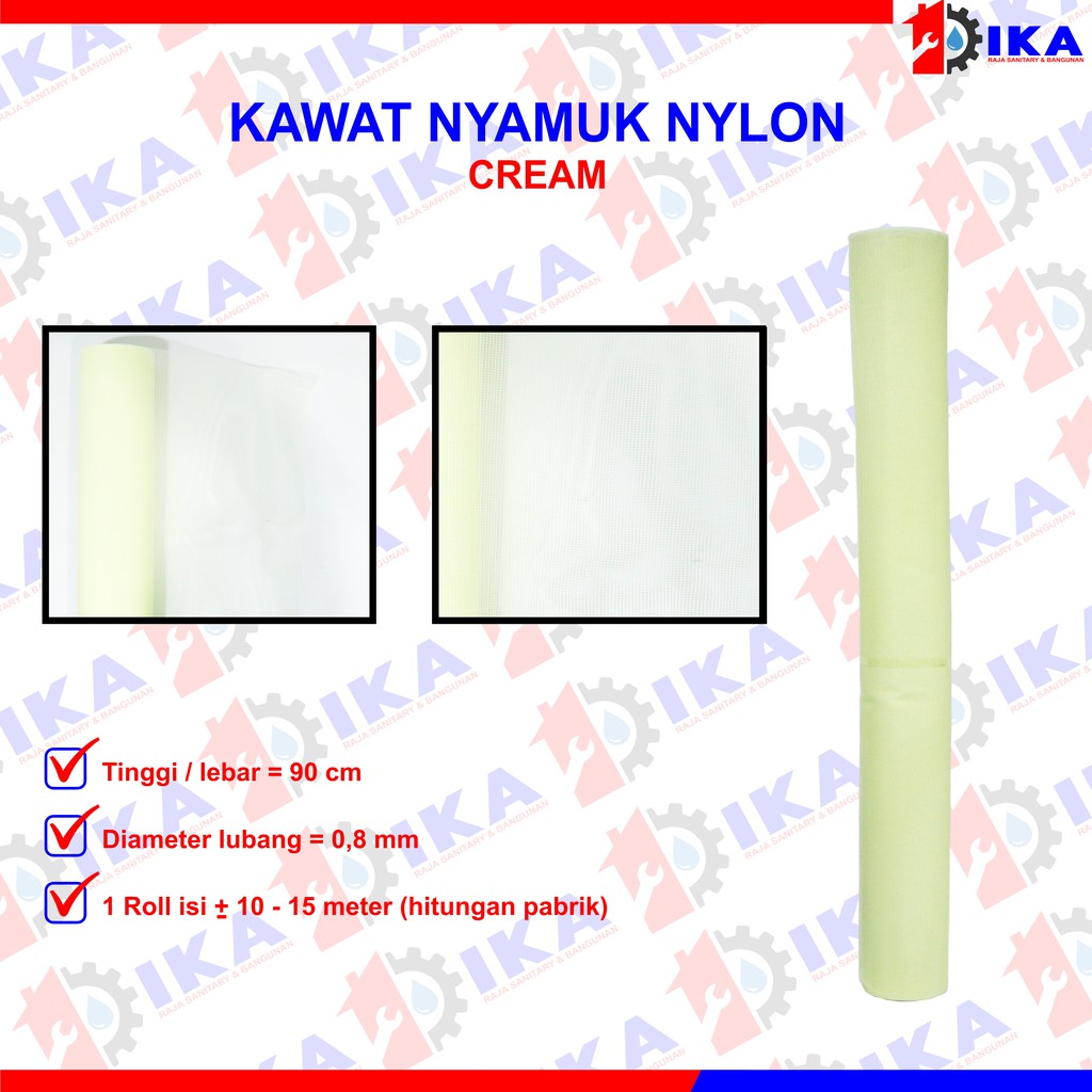 Kawat Kain Nyamuk strimin Nilon Nylon Biru Hijau Cream maroon ( HARGA 1 ROLL TIDAK DIECER FULL)