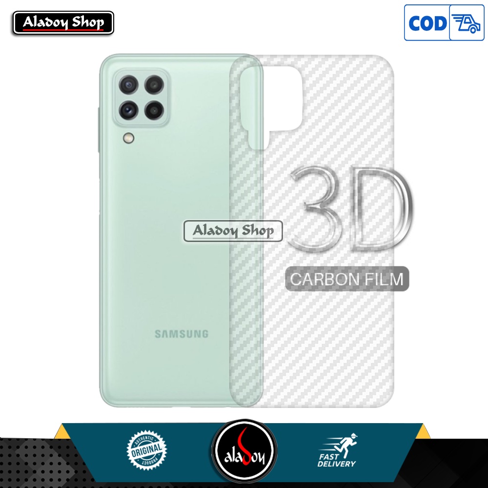 Case Samsung Galaxy A22 4G 2021 Premium Casing Transparent Fusion + Skin Carobon 3D Back Screen