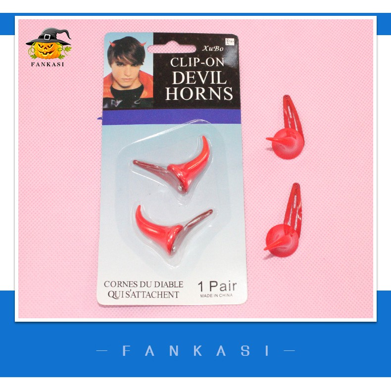 HPRD  jepit rambut red devil horn tanduk iblis merah hairclip hairpin halloween