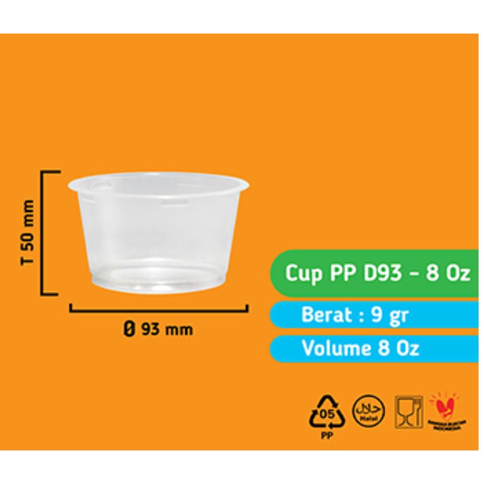 Cup PP FLAT 8 12 16 20 oz gelas PP tahan panas